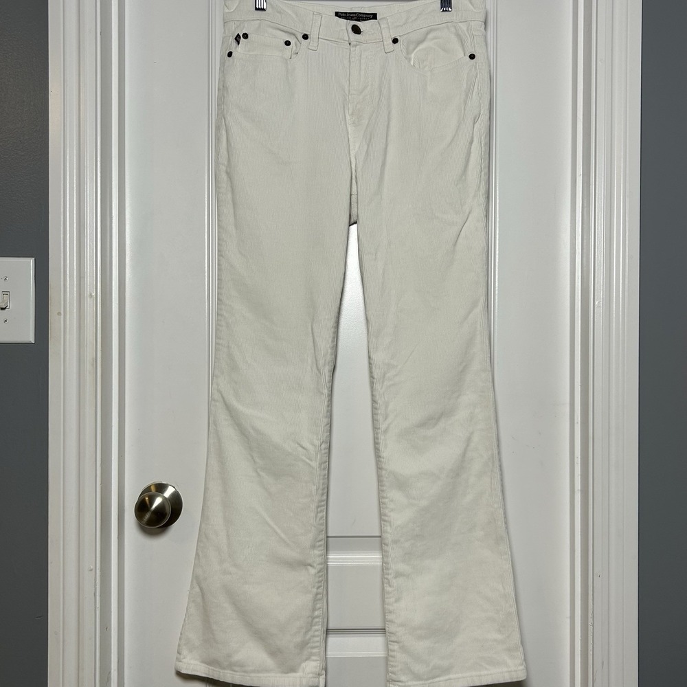 Polo Jeans Company Ralph Lauren Vintage Y2K Cotton White Flared Corduroy Pants